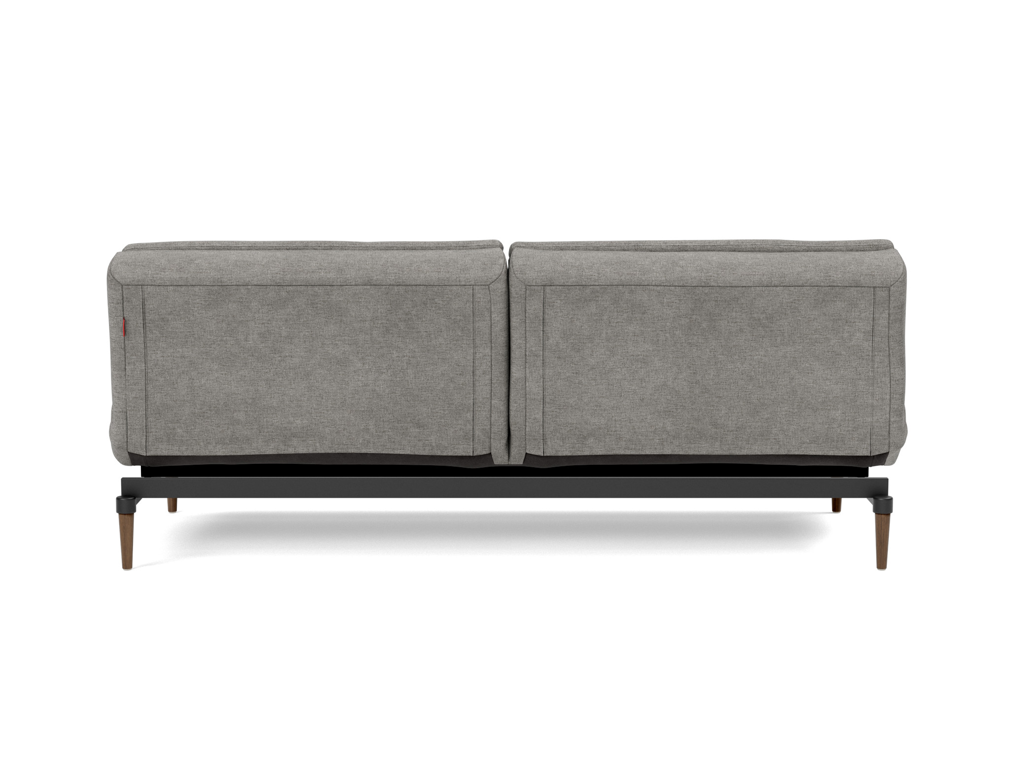 Schlafsofa Dublexo Flachgewebe Avella 282-Warm-Grey Beine Styletto Eiche dunkel