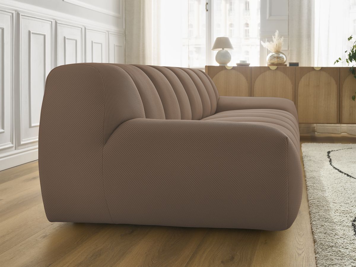 Bobochic Hayden Sofa 3-Sitzer Mesh-Stoff Braun