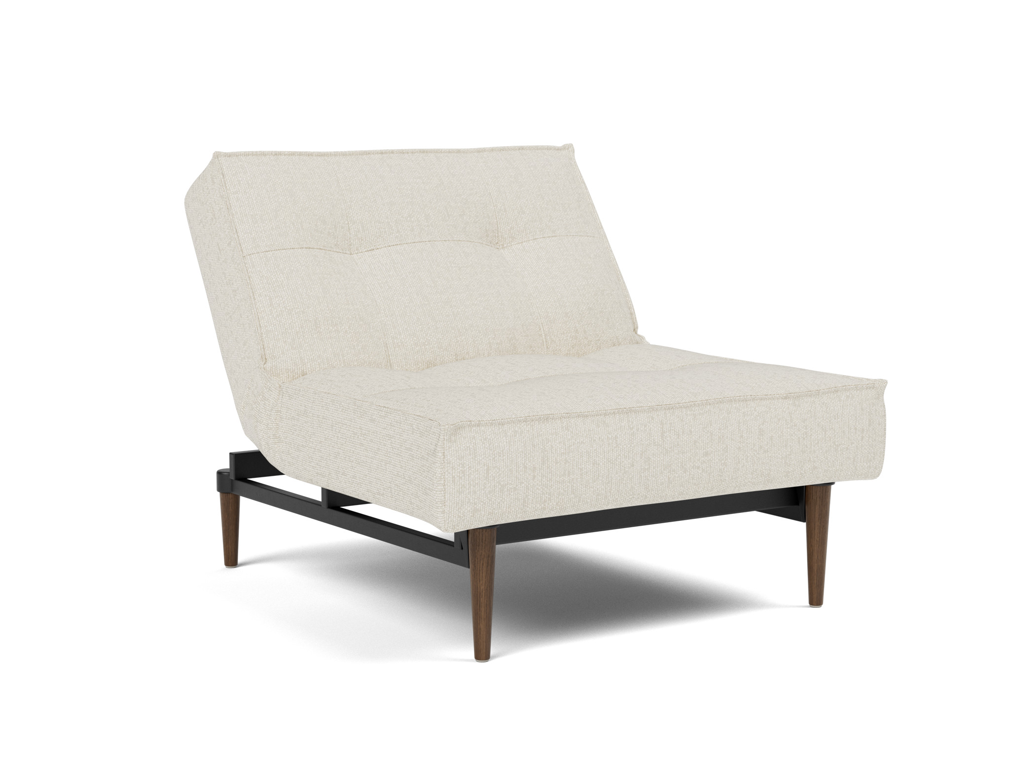 Sessel Splitback Boucle Skandi 531-Off-White Beine Styletto Eiche dunkel