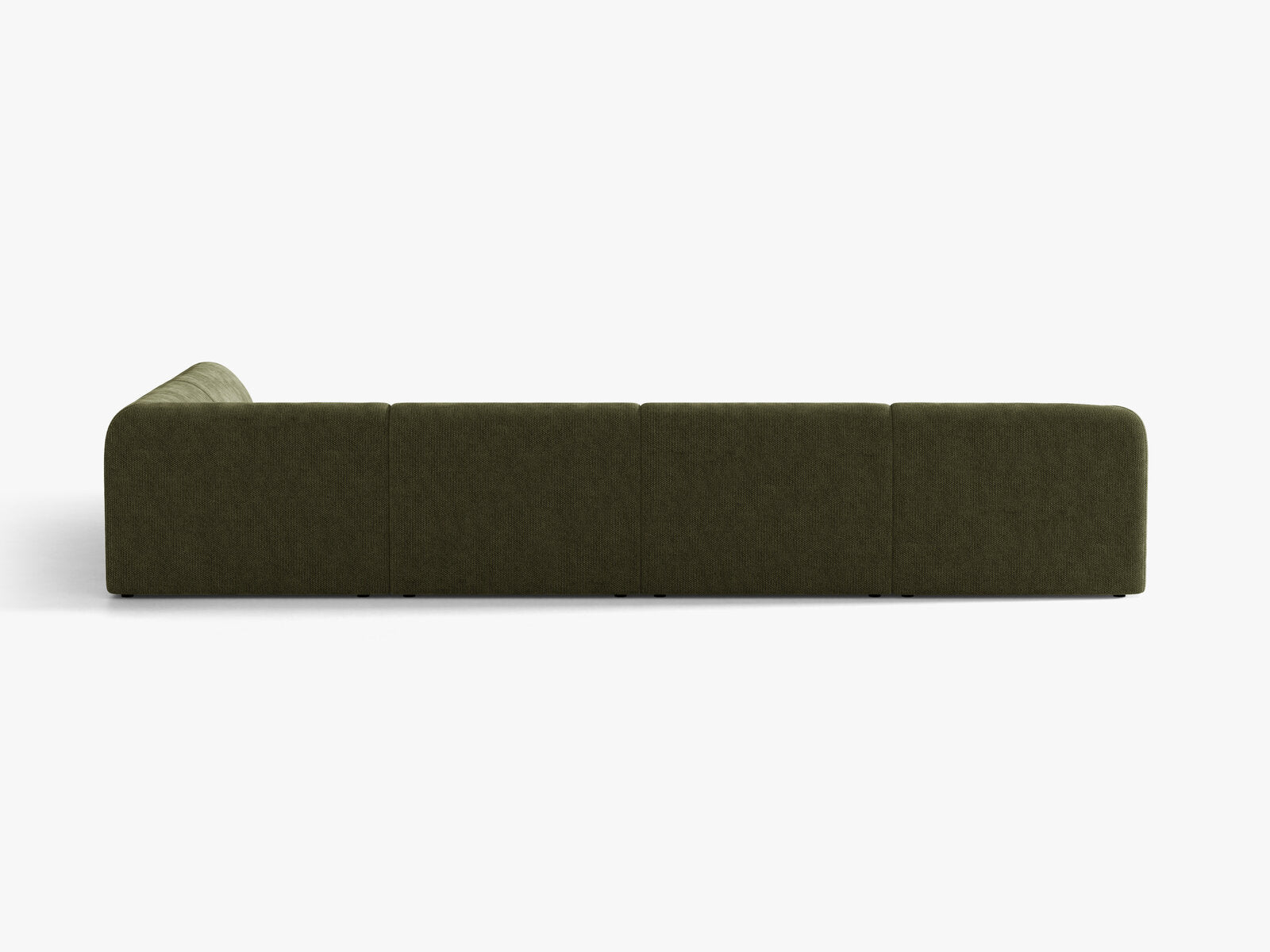 Micadoni Panorama-Ecksofa Miley 6-Sitzer Rechts Chenille Eden Grün