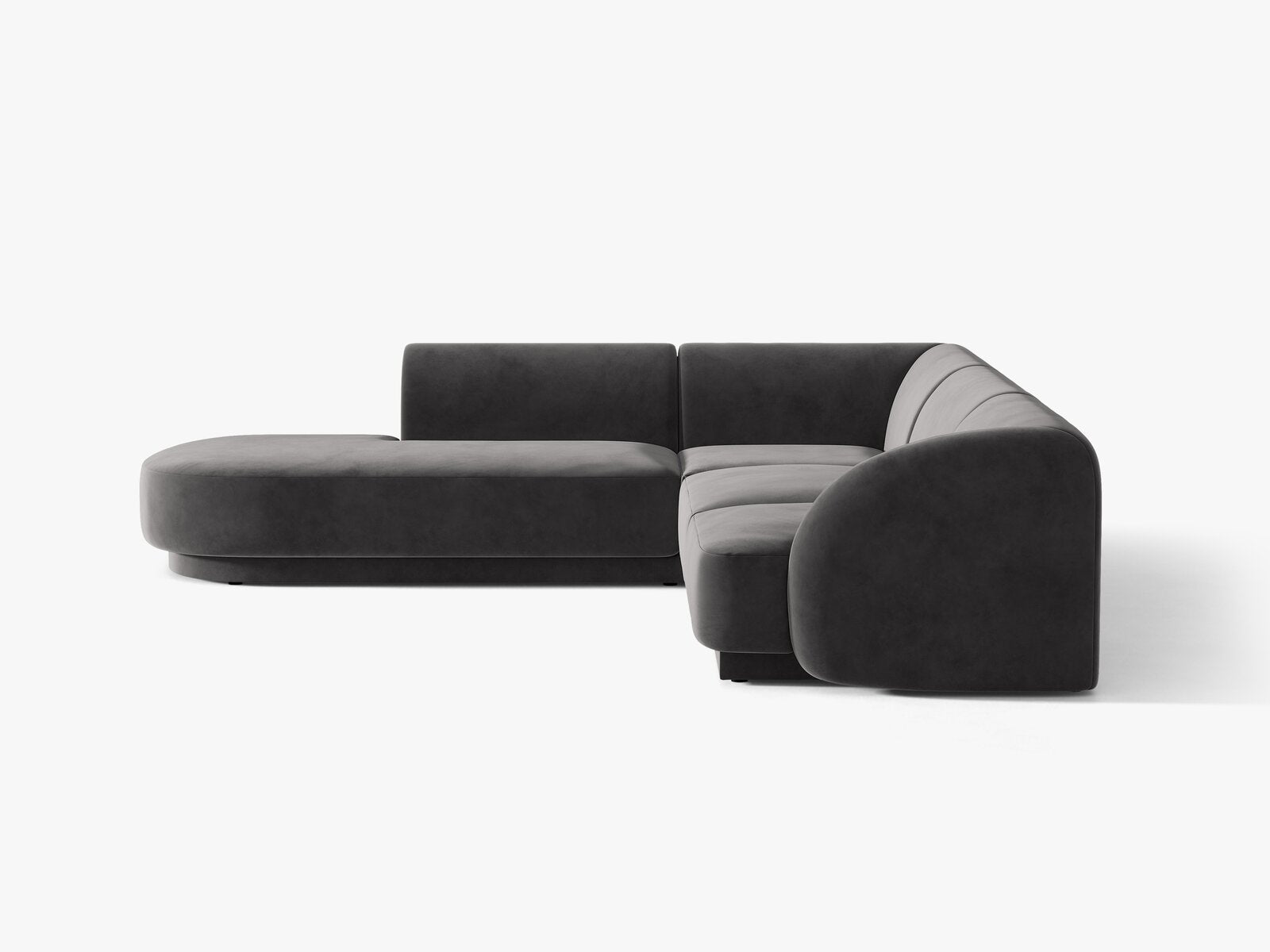 Micadoni Ecksofa Miley 6-Sitzer Links Samt Bluvel Grau
