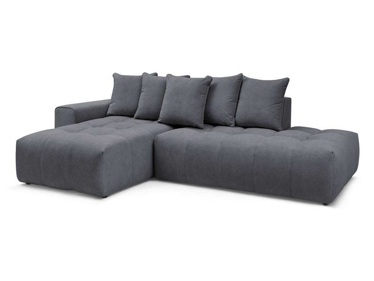 Bobochic Mont-blanc Ecksofa Samt Dunkelgrau Ecke links