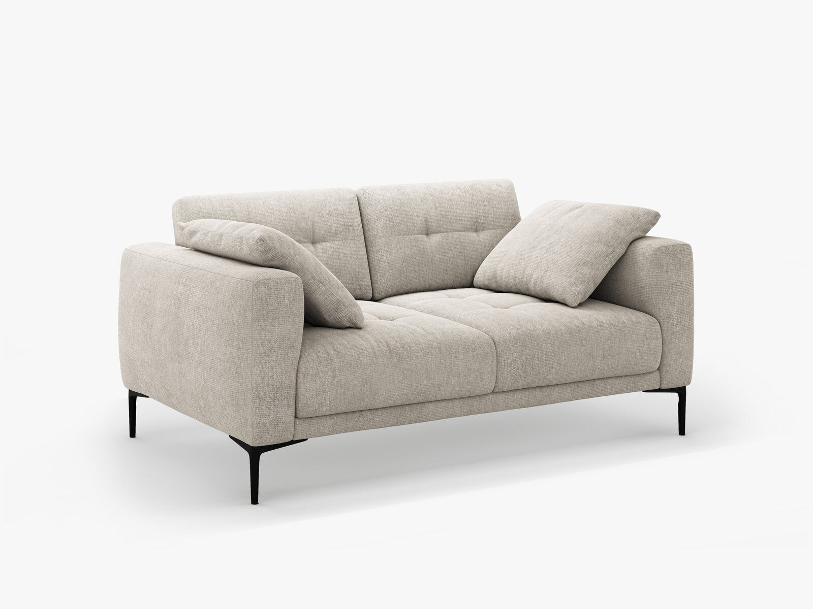 Micadoni Sofa Bemy 2-Sitzer Strukturierter Stoff Beige