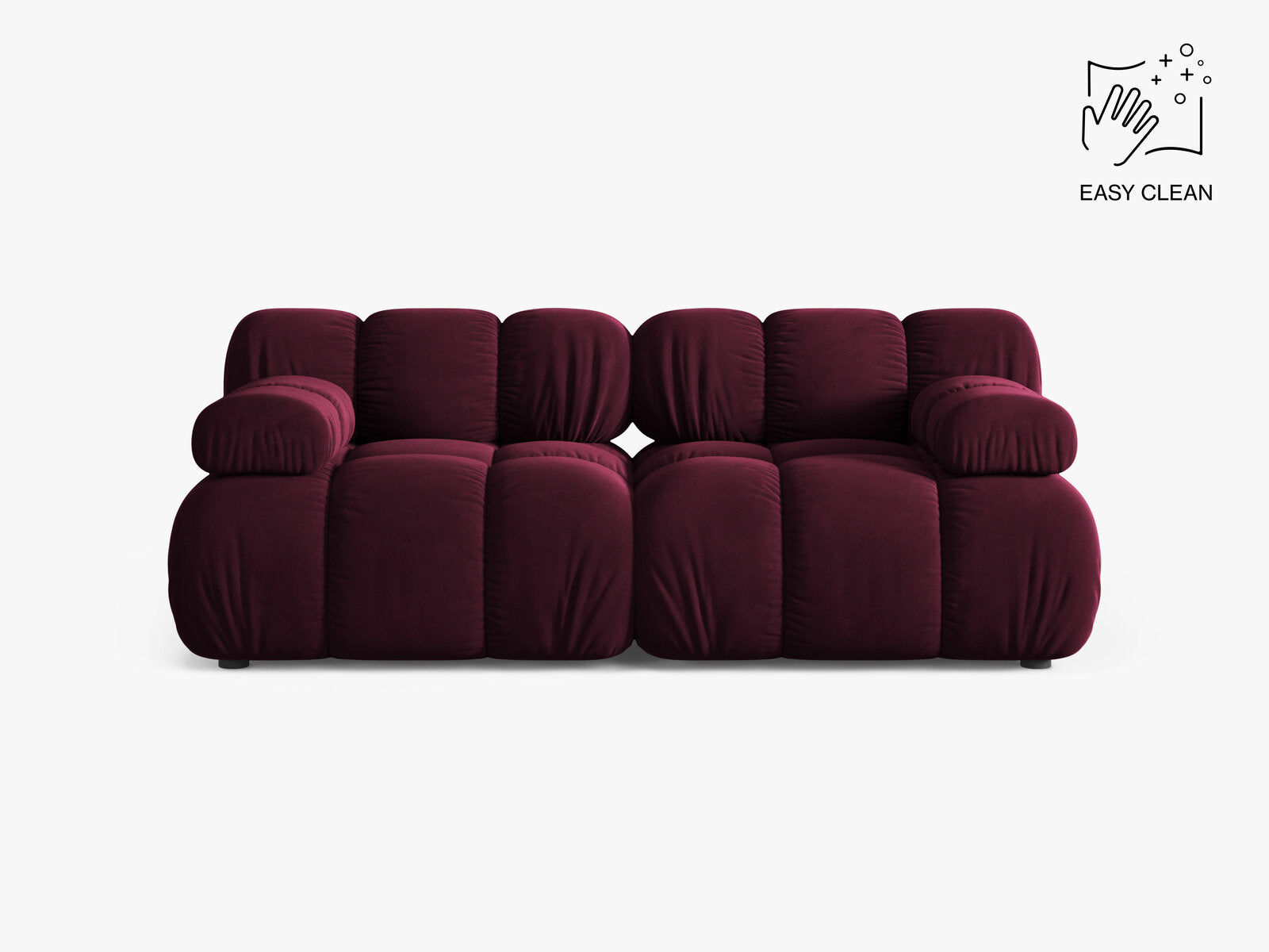 Micadoni Modulares Sofa Bellis 2-Sitzer Samt Venus Burgunder
