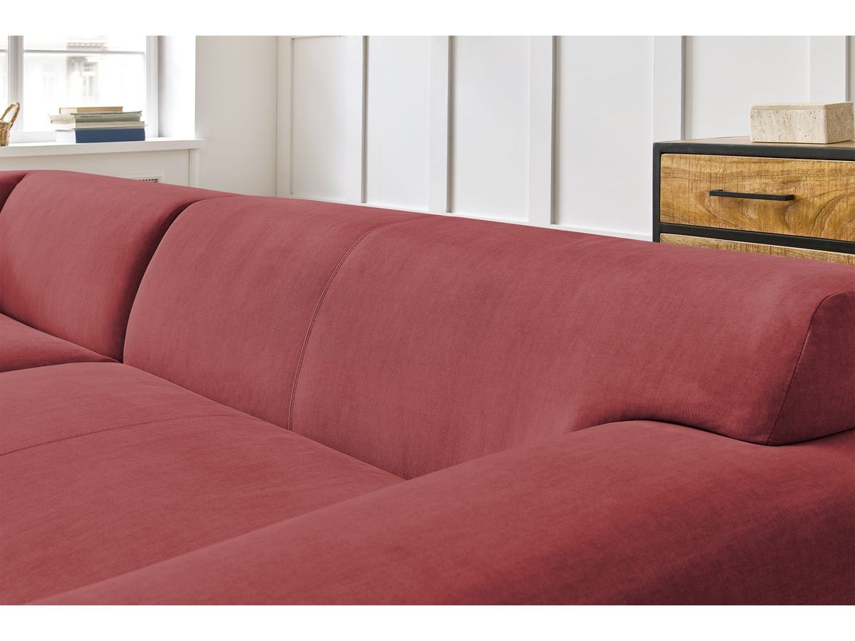 Bobochic Lavena Ecksofa 312 × 220 cm Samt Orange Ecke links