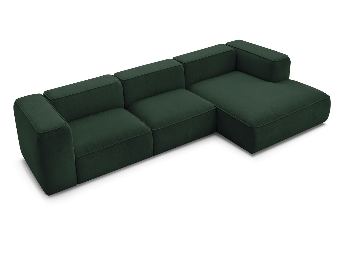 Bobochic Zephyr Ecksofa 349 × 165 cm Strukturstoff Grün Ecke rechts