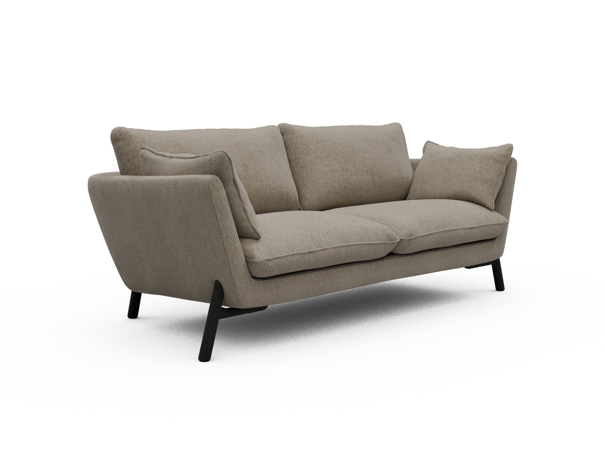 Skandi Home Sofa Emil 2-Sitzer Beinfarbe Eiche Schwarz Smooth-Beige moebelfaktor