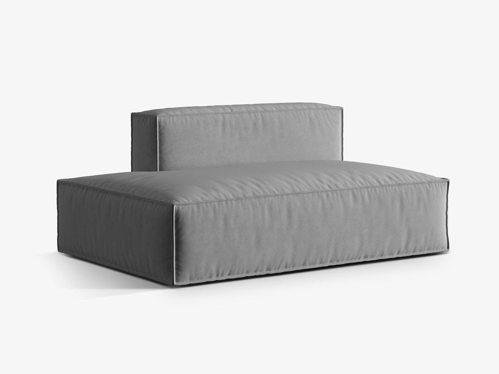 Micadoni Modul Nuria 3-Sitzer Links Samt Grau