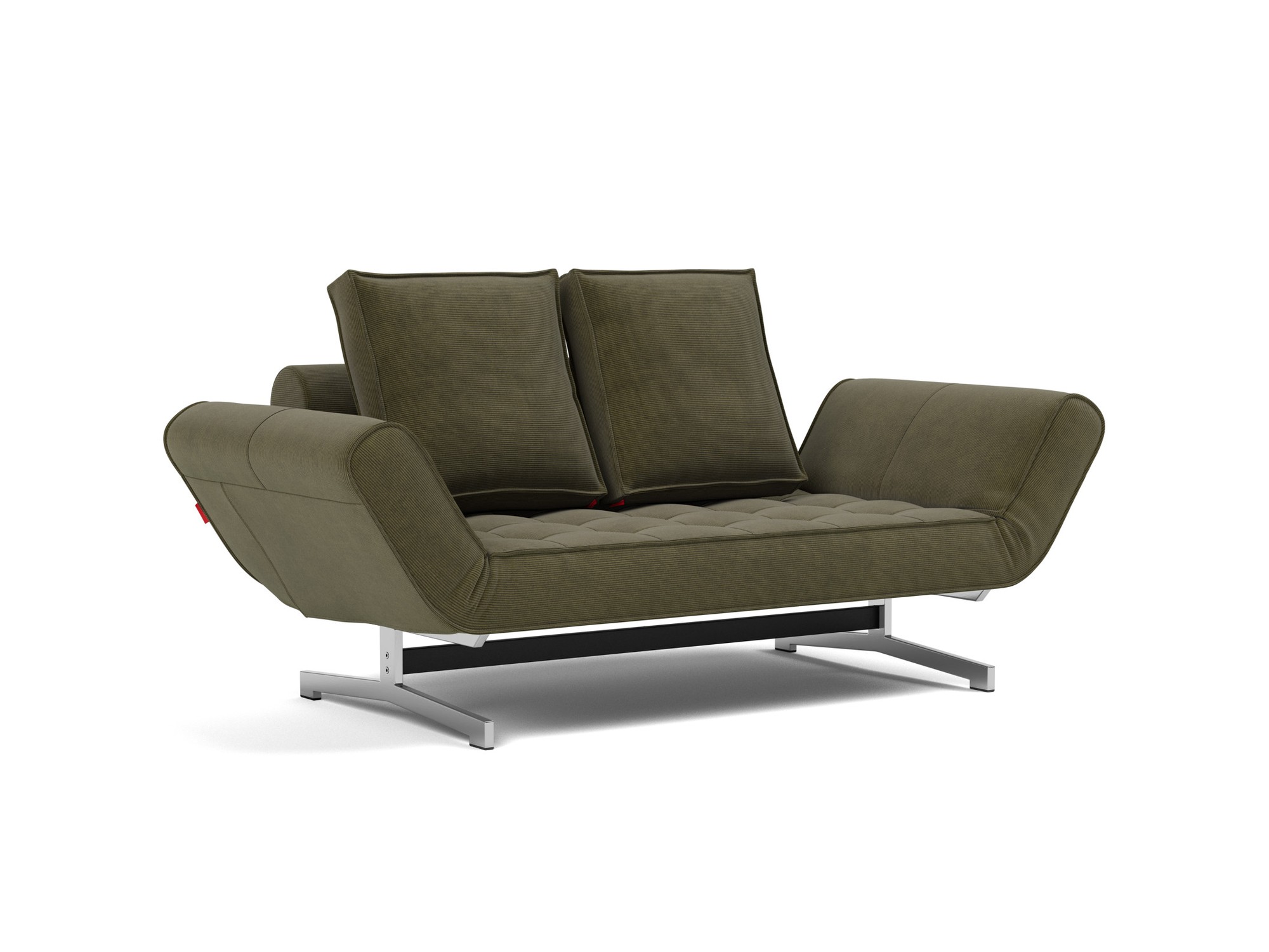 Tagesbett Ghia Kord Cordufine 316-Pine-Green Beine Chrom