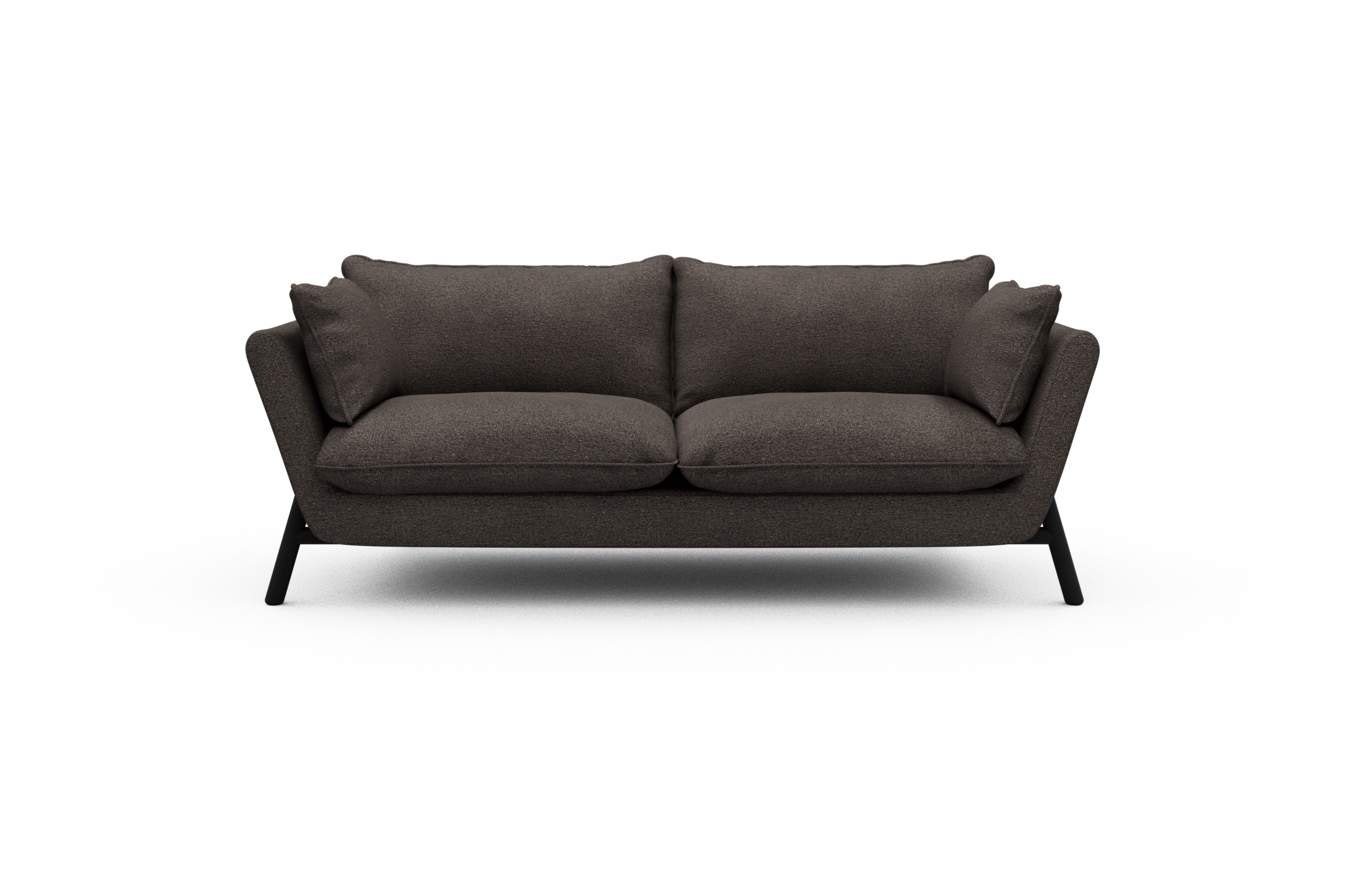 Skandi Home Sofa Emil PREMIUM 2-Sitzer Beinfarbe Eiche Schwarz Boucle-Taupe moebelfaktor