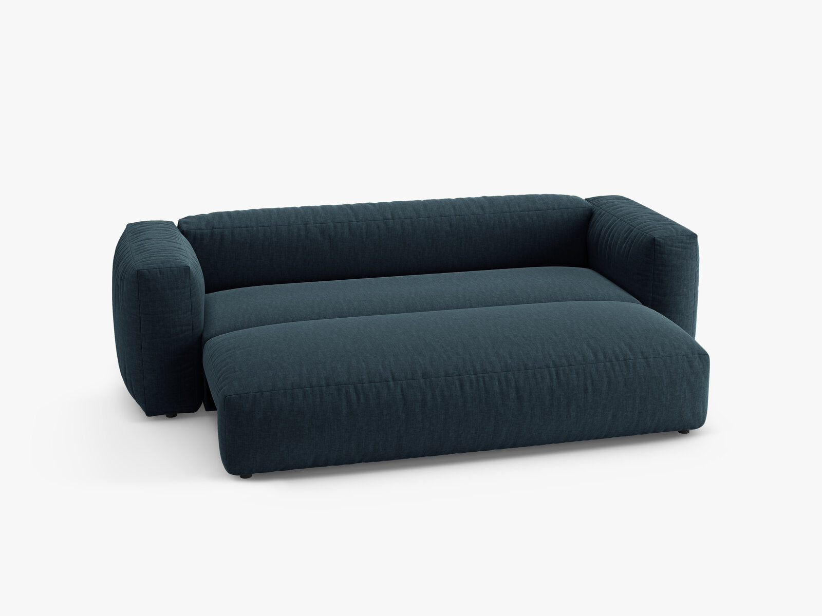 Micadoni Martina Schlafsofa 3-Sitzer Strukturierter Stoff Boston Jeansblau