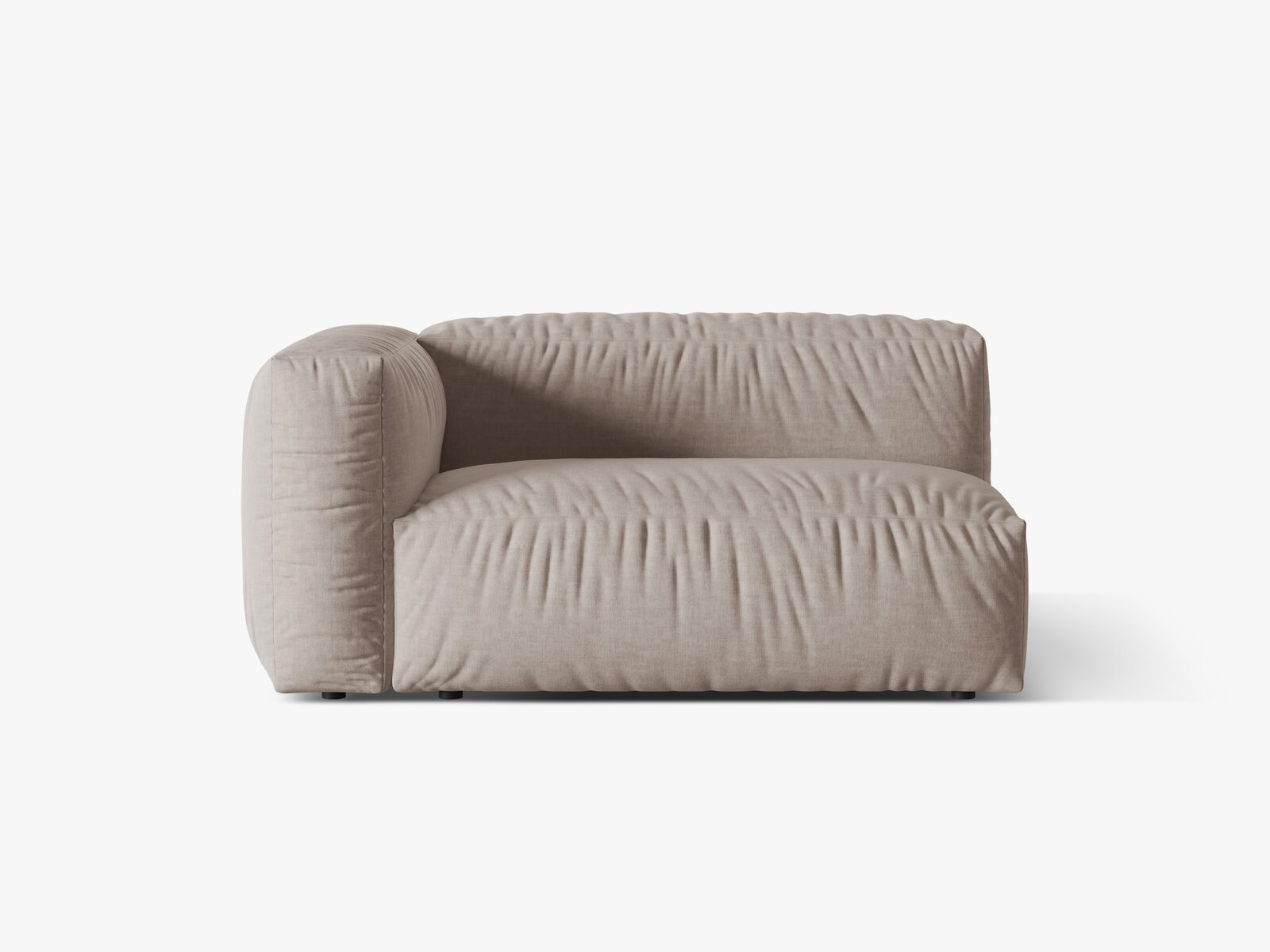 Micadoni Eckmodul Martina 1-Sitzer Groß Links Strukturierter Stoff Boston Dunkelbeige