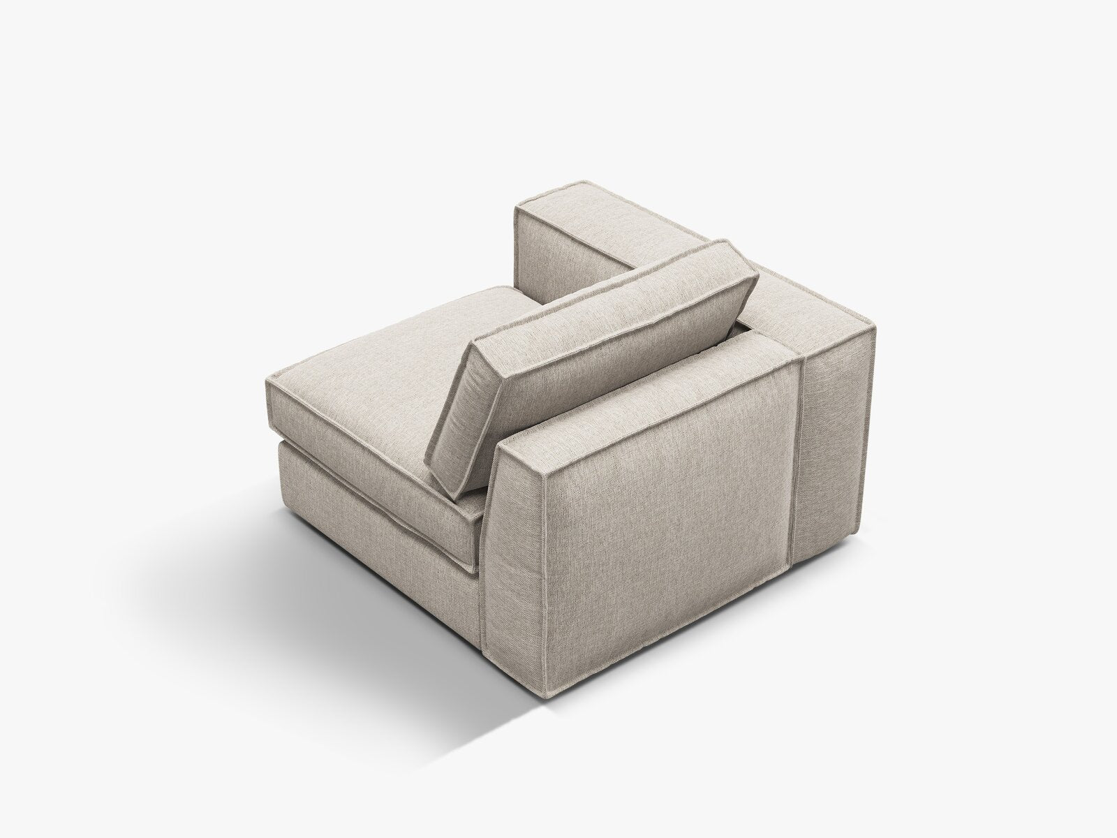 Micadoni Eckmodul mit Armlehne Pola Links Strukturierter Stoff Babel Sand