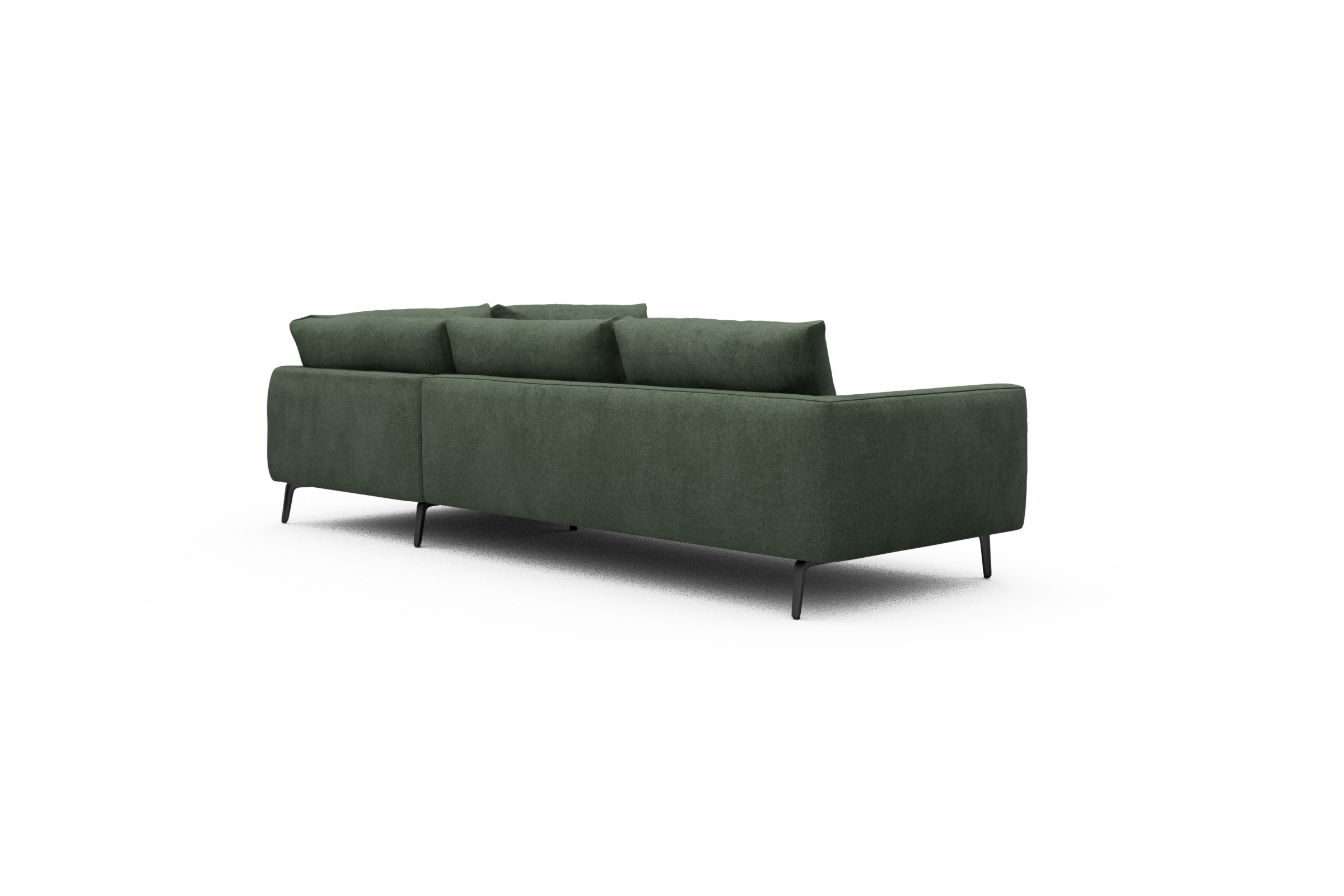 Ecksofa Karl Relax-Ecke rechts mit 2,5-Sitzer Casone-Forest-Green