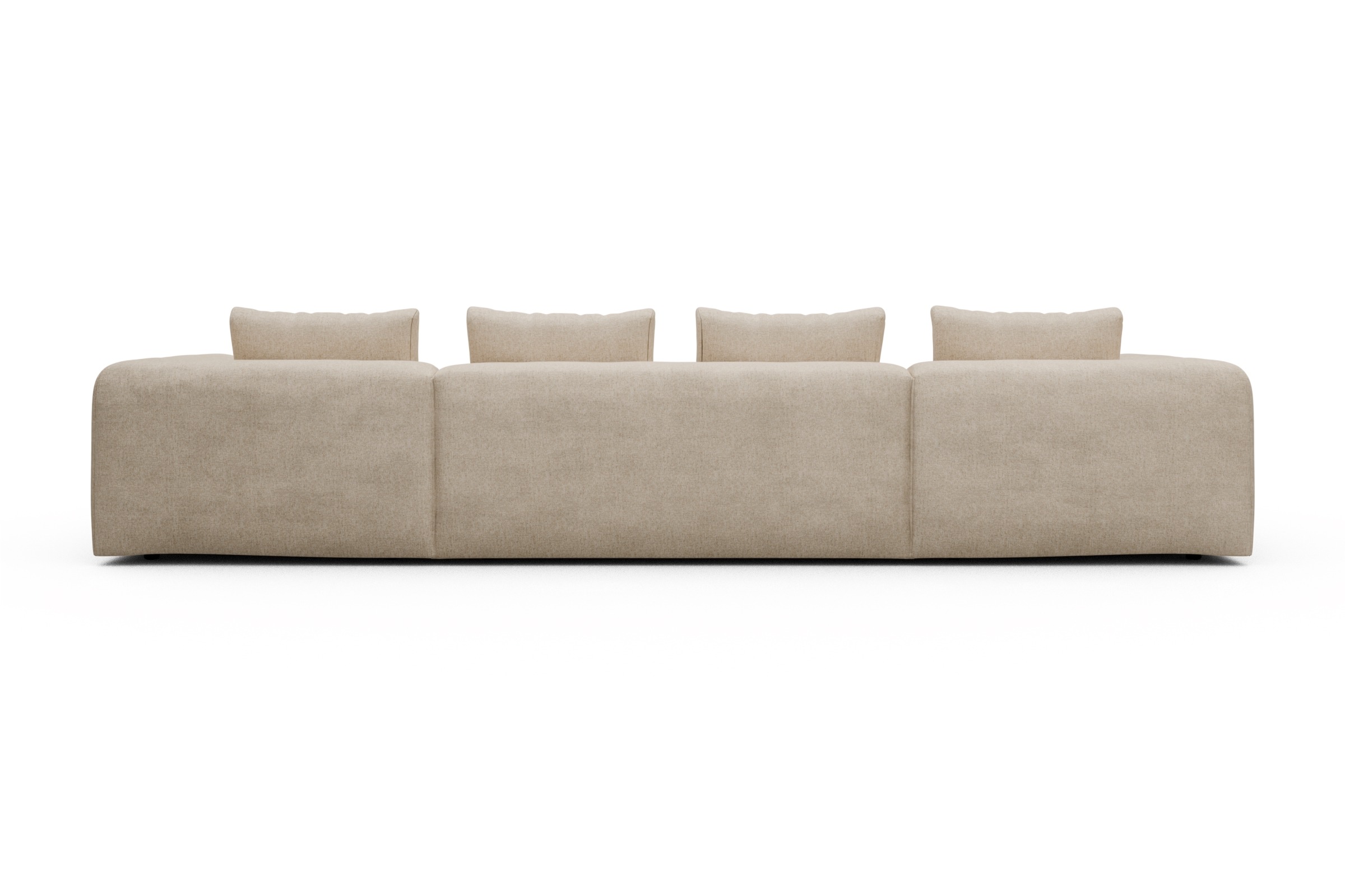 Wohnlandschaft Fred mit 2-Sitzer und Chaiselongue beidseitig Casone-Natural-Beige