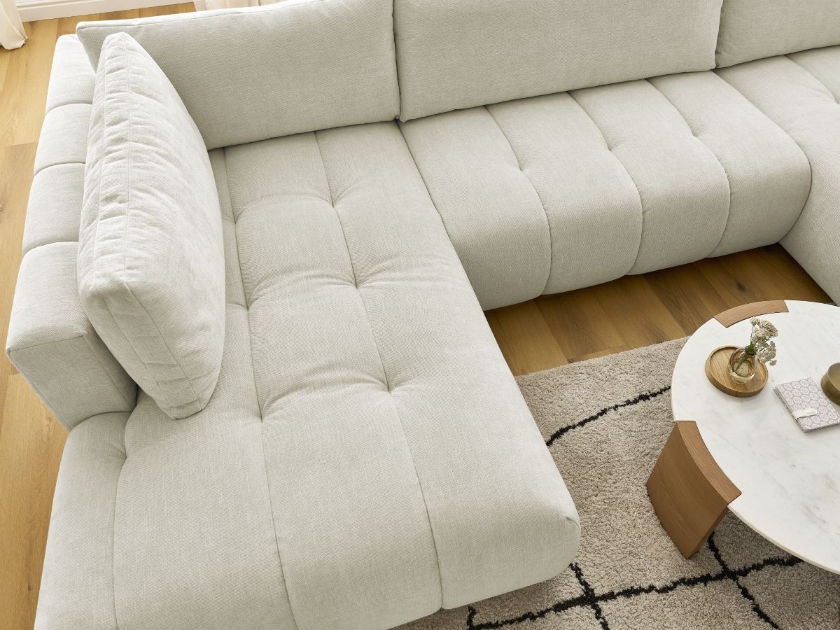 Bobochic Fuji Wohnlandschaft Stoff Beige Ecke rechts