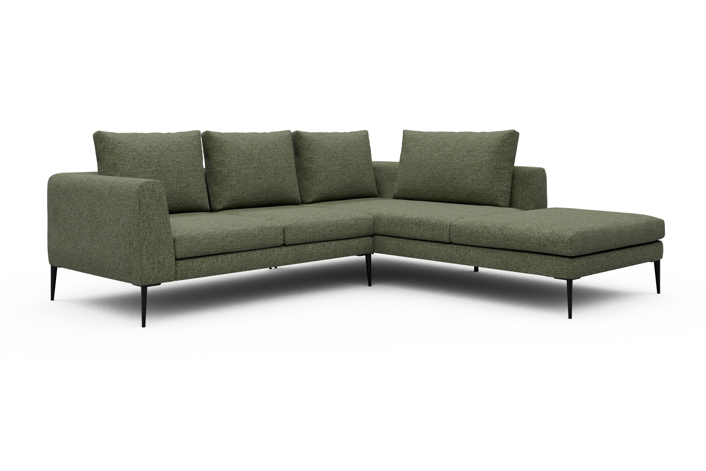 Ecksofa Paul Relax-Ecke rechts mit 2-Sitzer Carreno-Vivid-Green