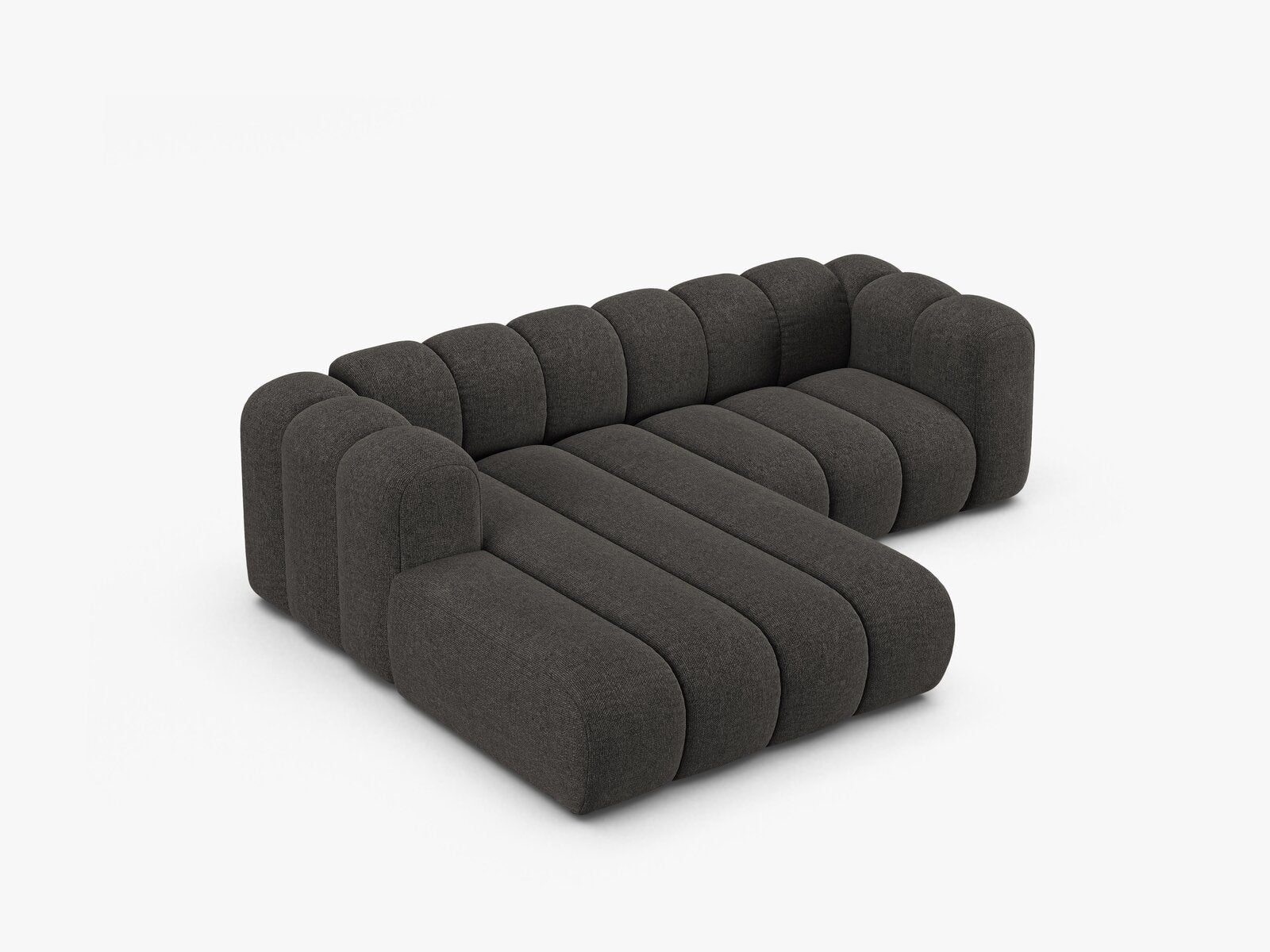 Micadoni Modulares Ecksofa Lupine 3-Sitzer Links Chenille Eden Dunkelgrau