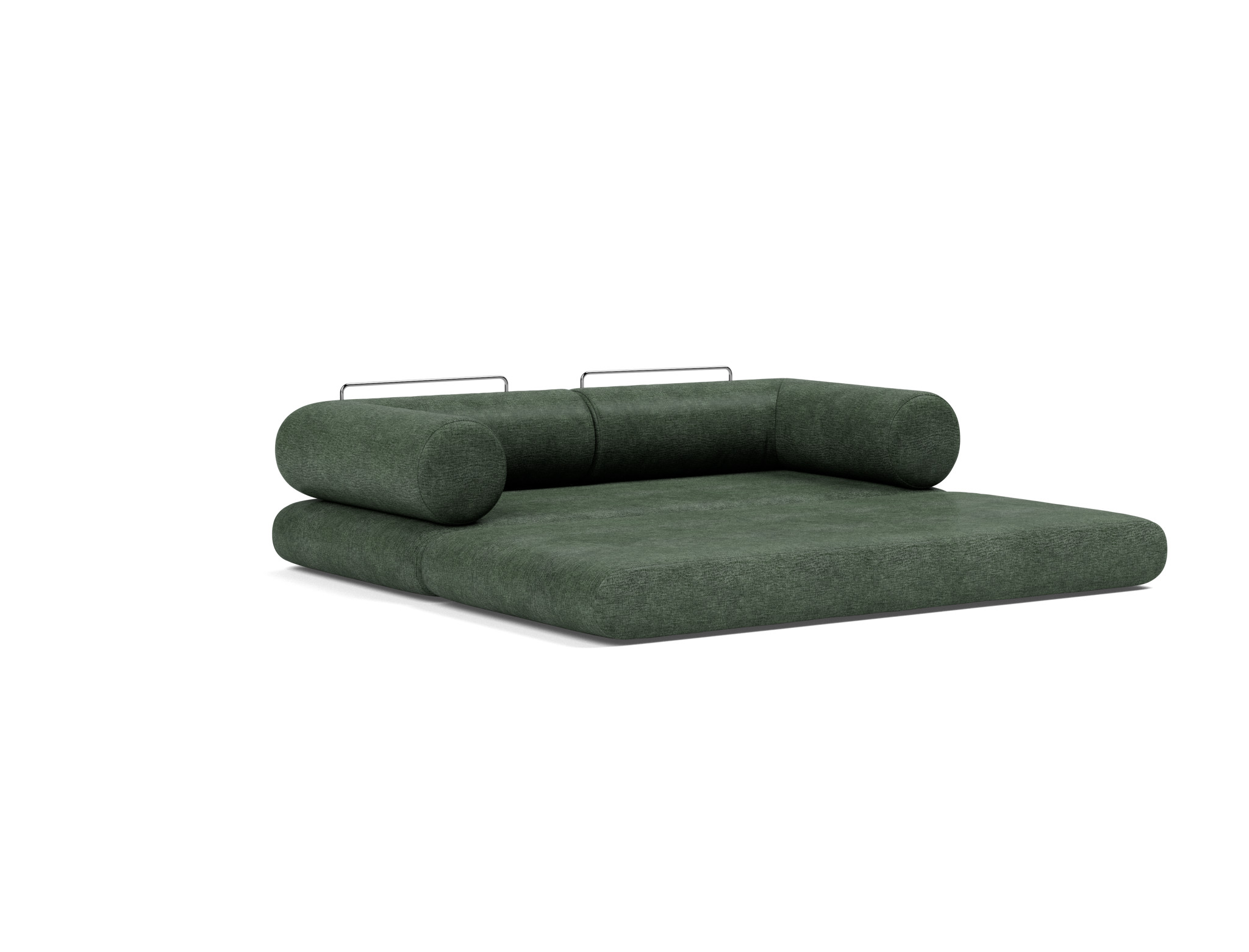 Tagesbett Circlus mit L-förmigen Armlehnen Flachgewebe Avella 281-Pine-Green