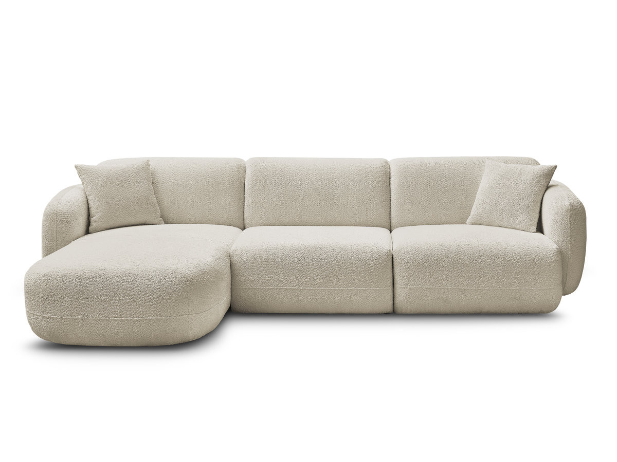 Bobochic Anda Ecksofa 292 × 163 cm Chenille Beige Ecke links