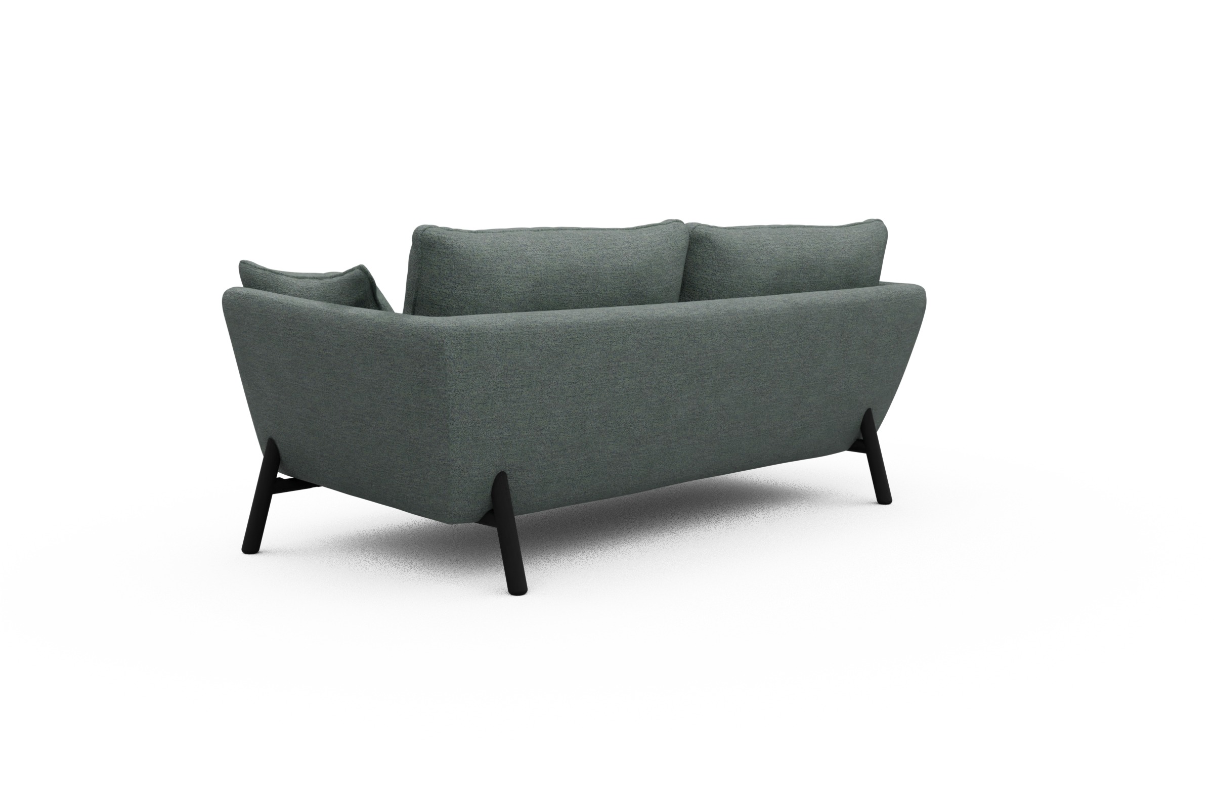 Sofa Emil 2-Sitzer Beinfarbe Eiche Schwarz Carreno-Ice-Blue