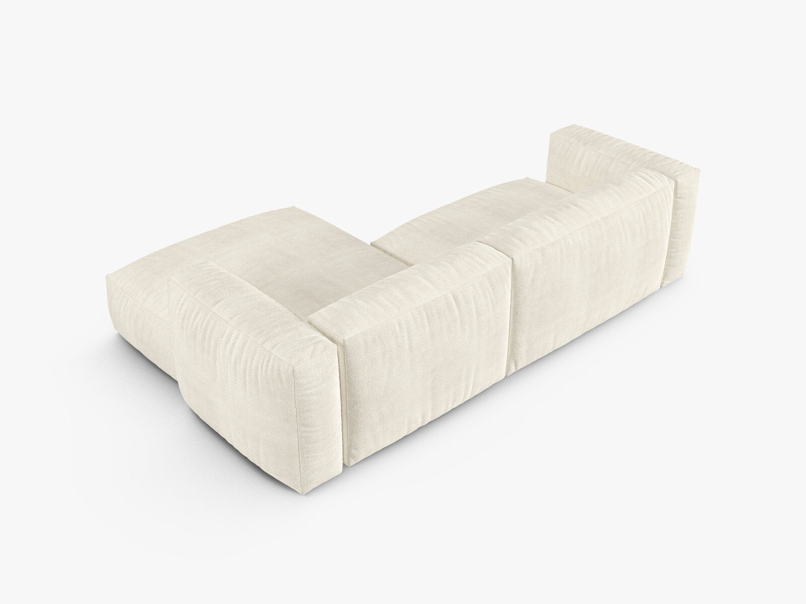 Micadoni Ecksofa Martina 2-Sitzer 90cm Sitztiefe Rechts Boucle Monet Elfenbein