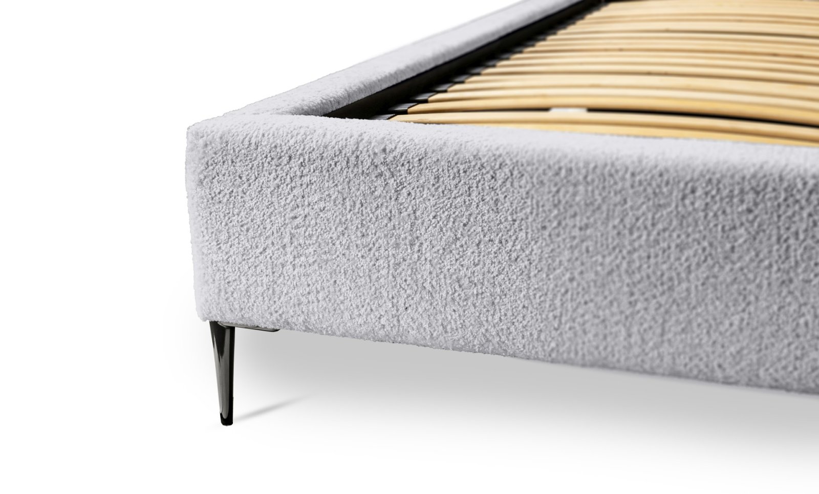 Polsterbett Tano Boucle 180x200 mit Metallrahmen Euphoria 17 Dove