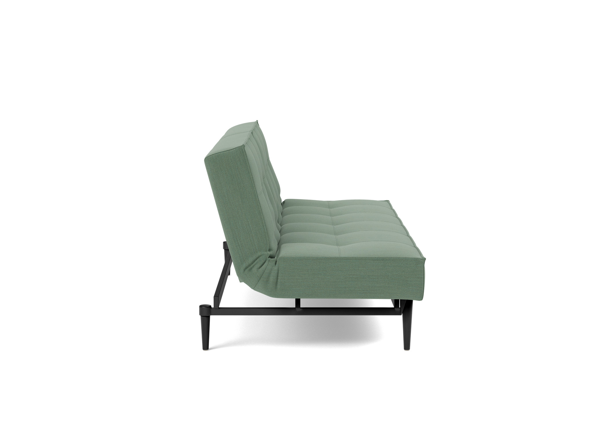 Schlafsofa Splitback Flachgewebe Elegance 518-Green Beine Styletto Eiche schwarz