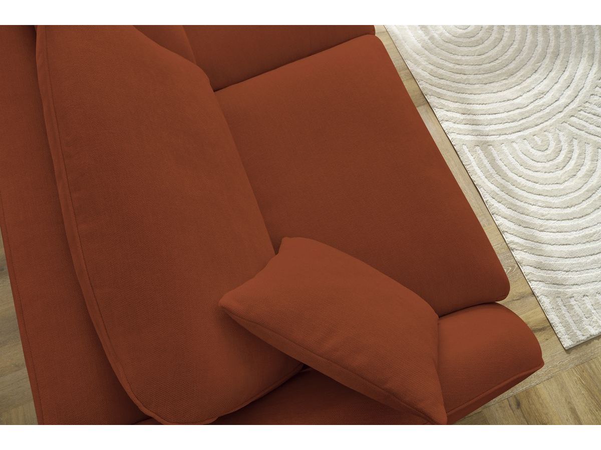 Bobochic Cezanne Schlafsofa 3-Sitzer Stoff Orange, Liegefläche 140 × 194 cm