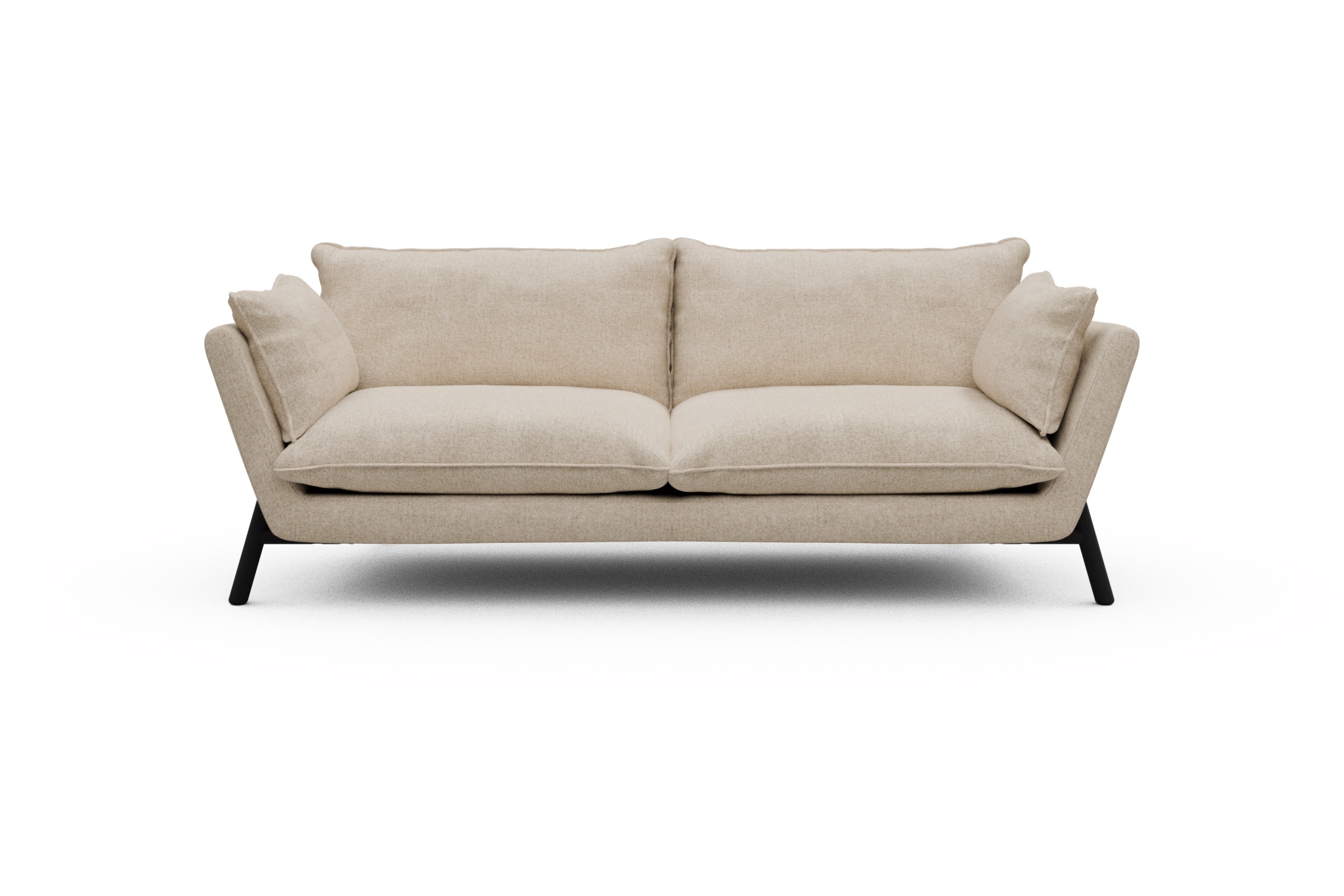 Skandi Home Sofa Emil PREMIUM 3-Sitzer Beinfarbe Eiche Schwarz Casone-Natural-Beige moebelfaktor