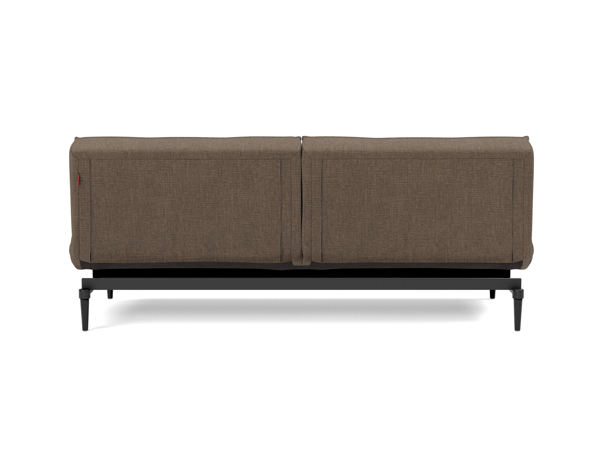 Schlafsofa Splitback Chenille Esina 411-Cedar-Brown Beine Styletto Eiche schwarz