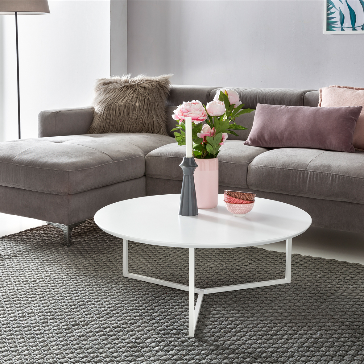 Couchtisch Styrso Weiß Ø 80 cm