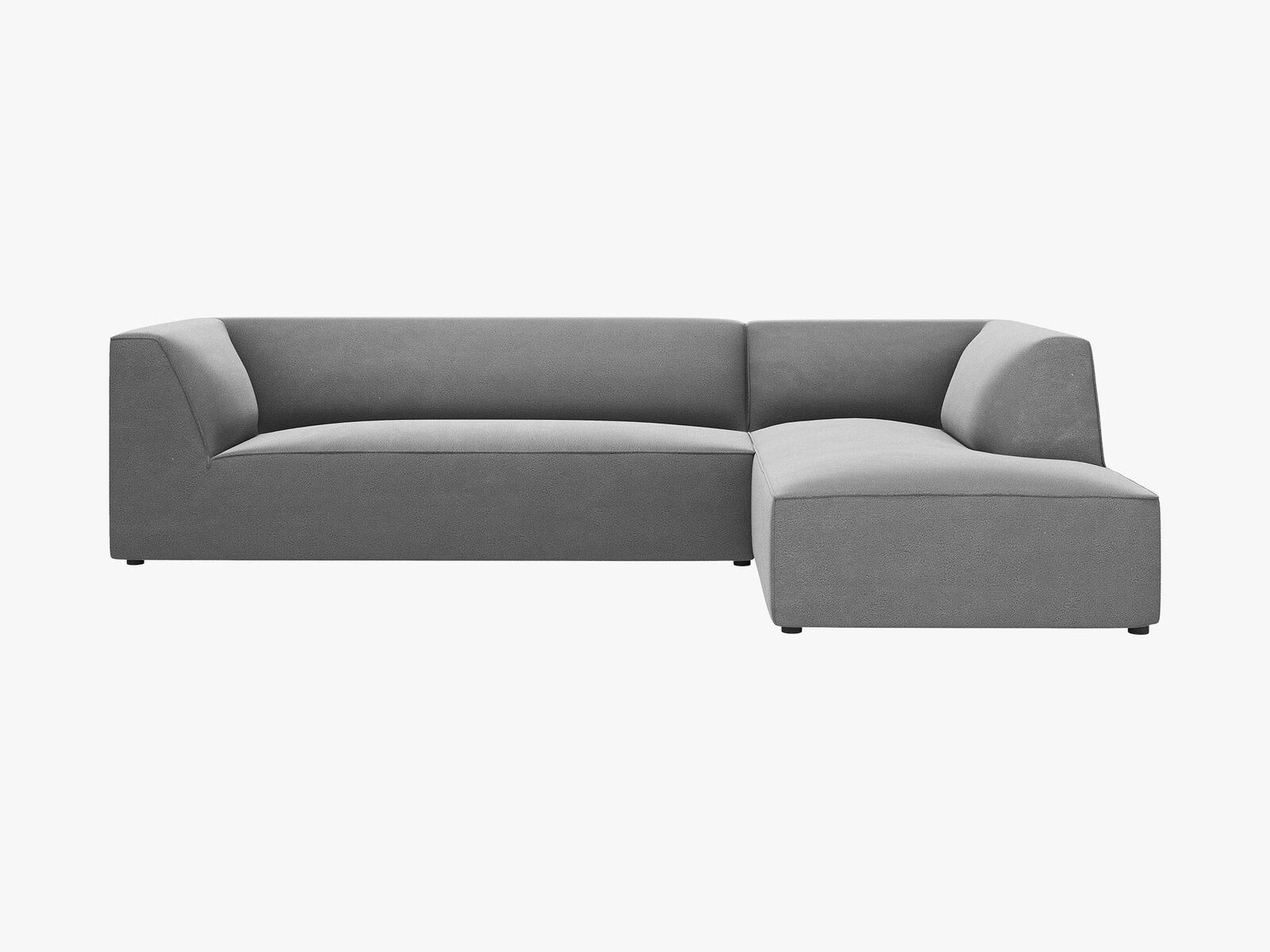 Micadoni 4-Sitzer Modular Sofa Ruby Rechts Samt Salvador Grau