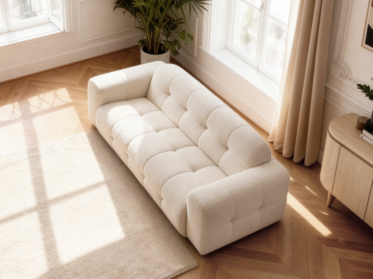 Bobochic Laura Sofa 3-Sitzer Melange-Stoff Beige