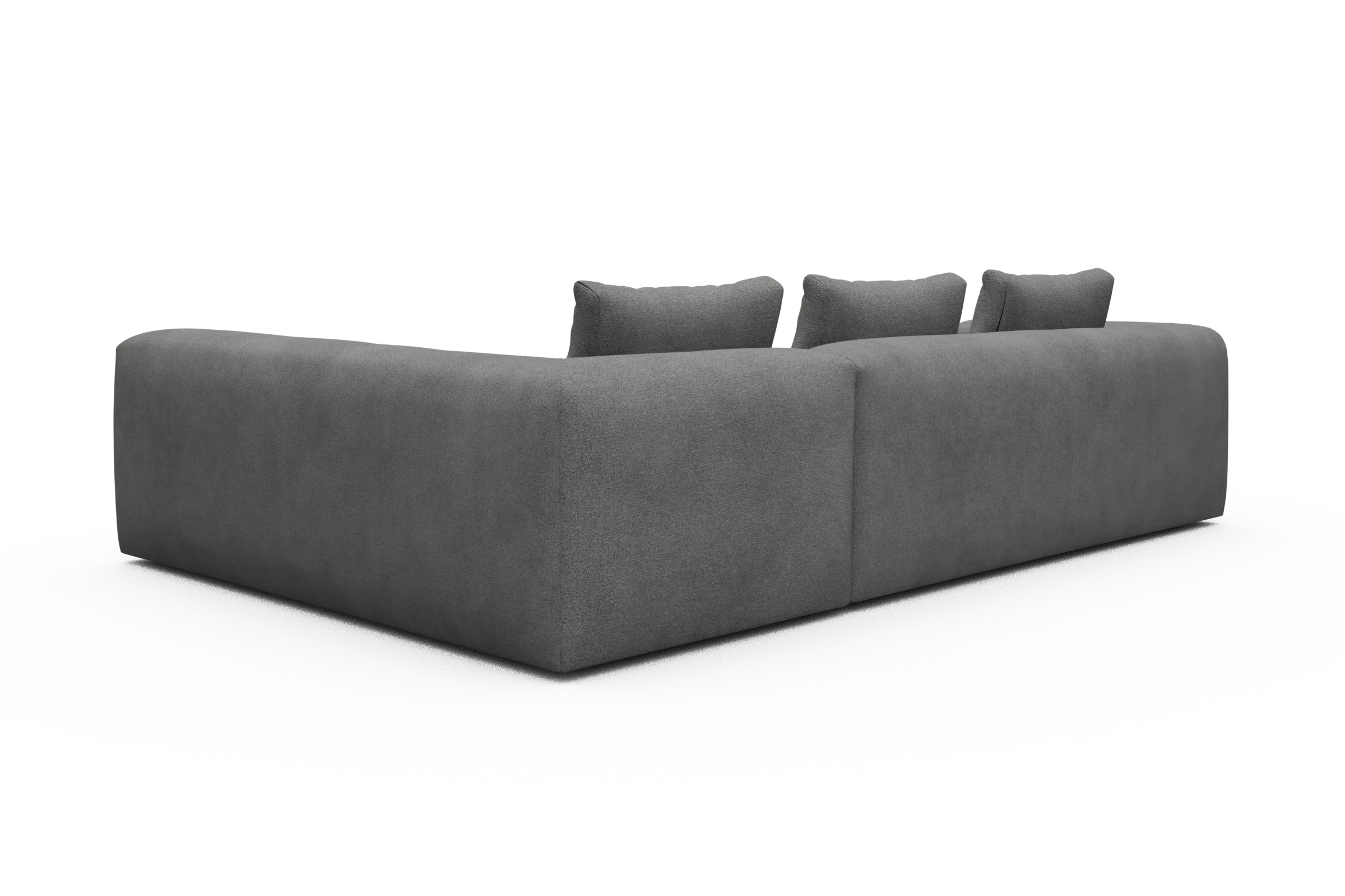 Ecksofa Fred 2x 2,5-Sitzer rechts offen Boucle-Ash-Grey