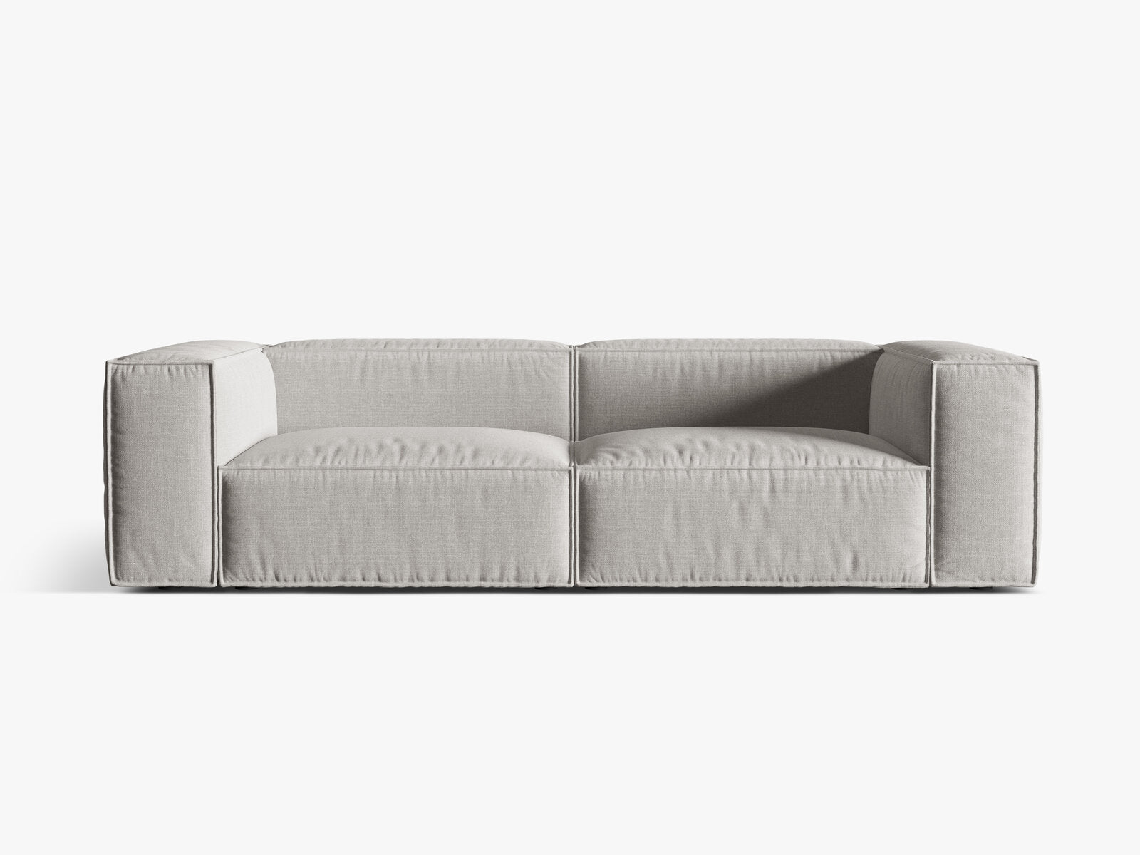 Micadoni Sofa Nuria 4-Sitzer Strukturierter Stoff Hellgrau