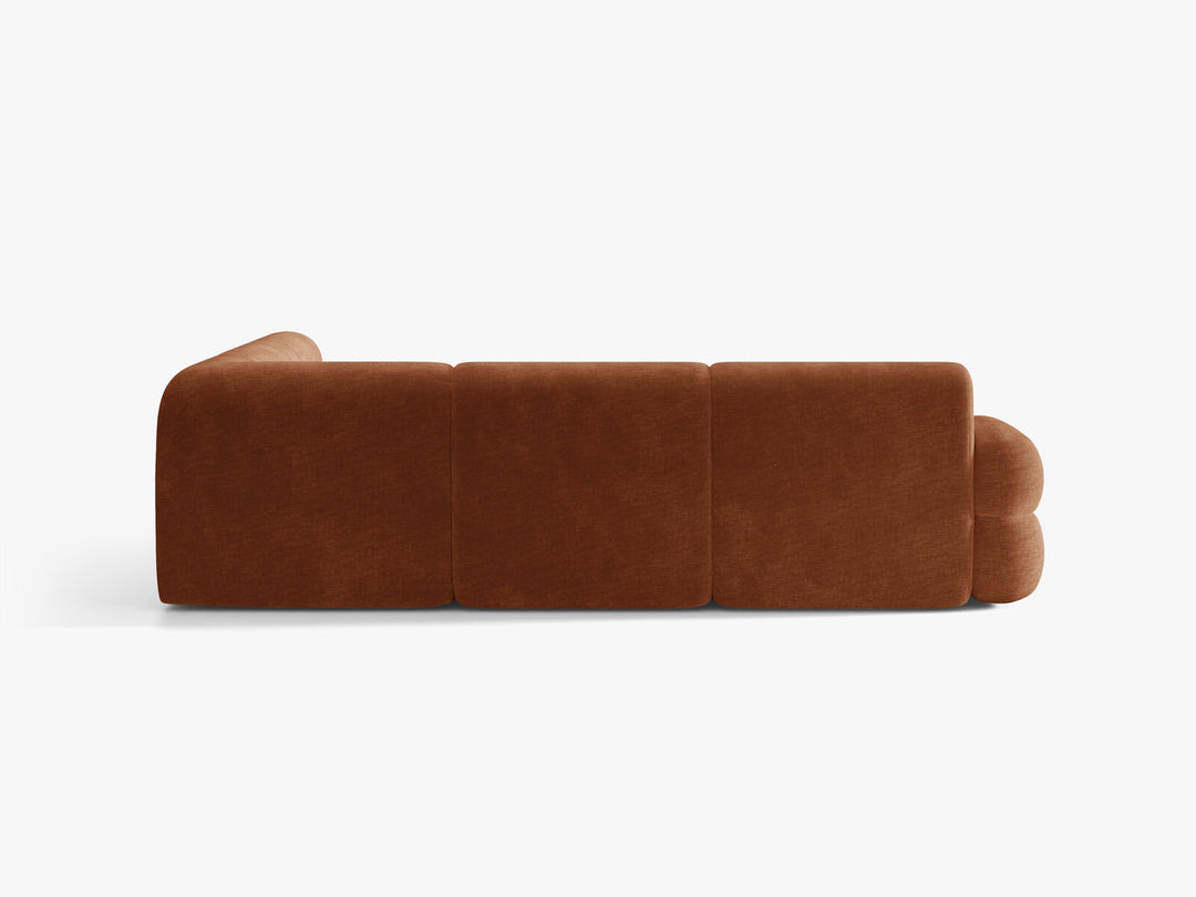 Micadoni Neo Modulares Ecksofa 7-Sitzer Chenille Golden Terrakotta