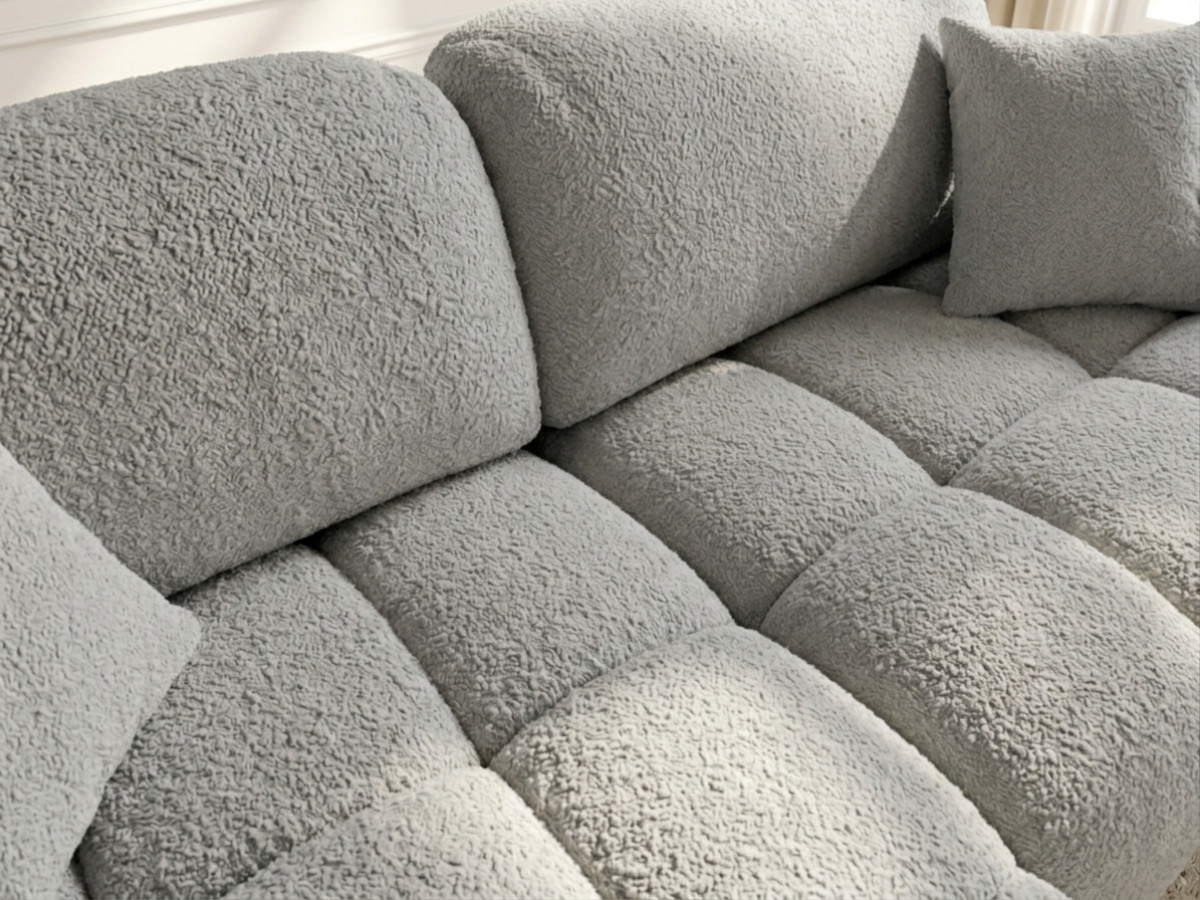 Bobochic Madison Ecksofa mit Schlaffunktion und Bettkasten Stoff Taupe