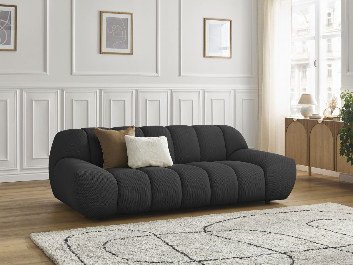 Bobochic Hayden Sofa 2-Sitzer Mesh-Stoff Schwarz