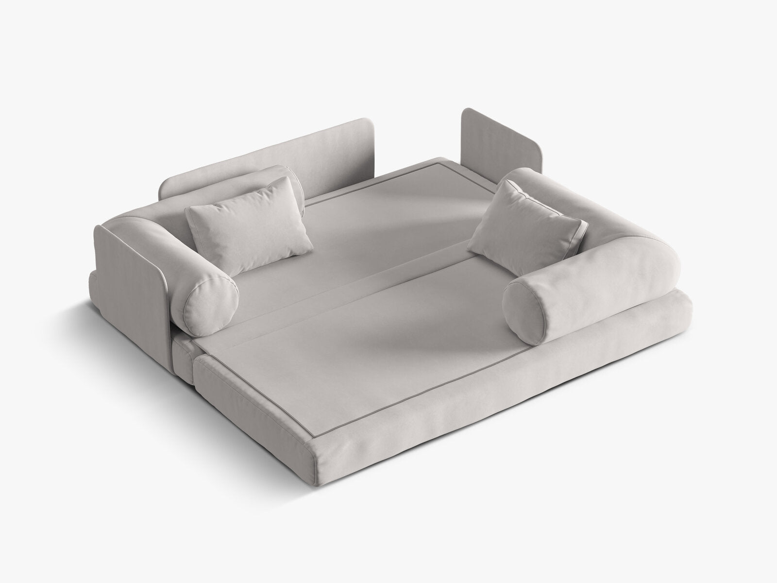 Micadoni Sofa Dreamy 3-Sitzer mit Schlaffunktion Samt Salvador Hellgrau