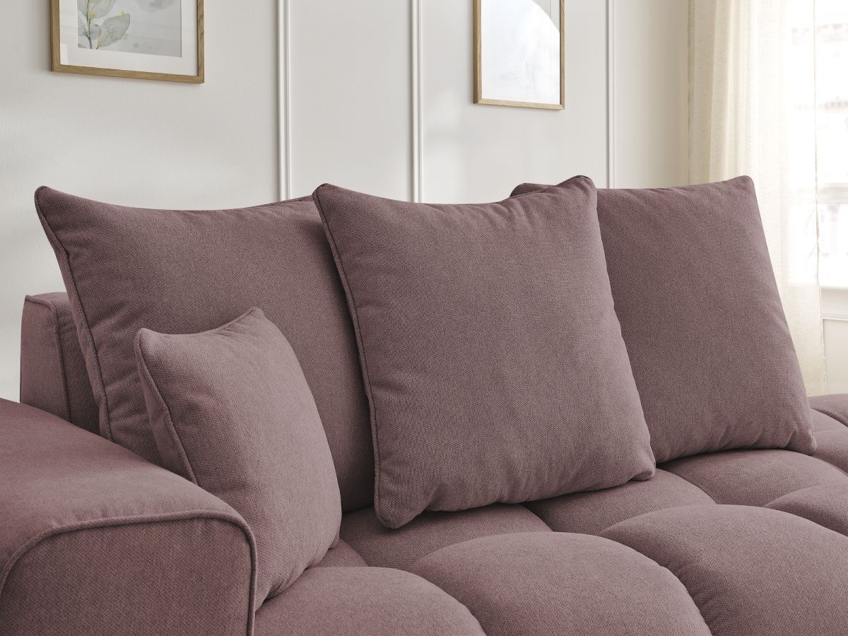 Bobochic Mont-blanc Sofa 4-Sitzer Melange-Stoff Rosa Armlehne links