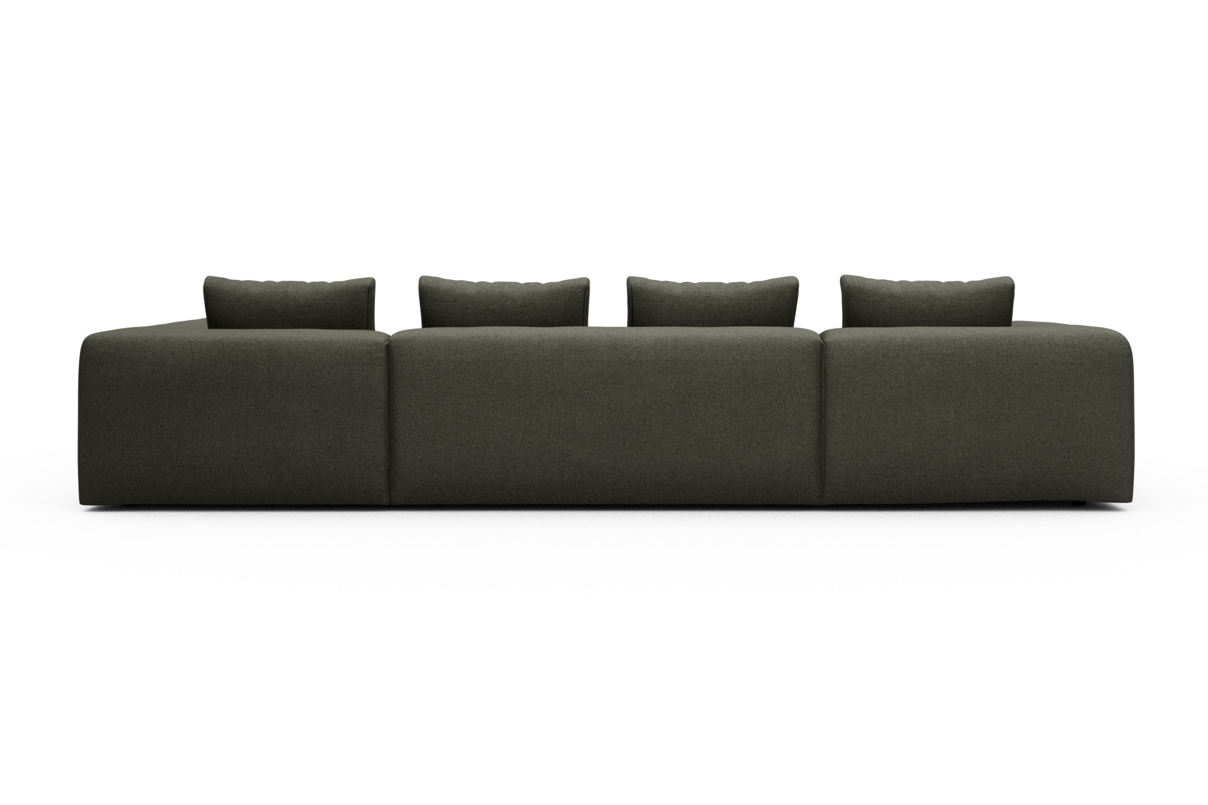 Wohnlandschaft Fred Relax-Ecke rechts mit 2-Sitzer und Chaiselongue links Sama-Winter-Moss