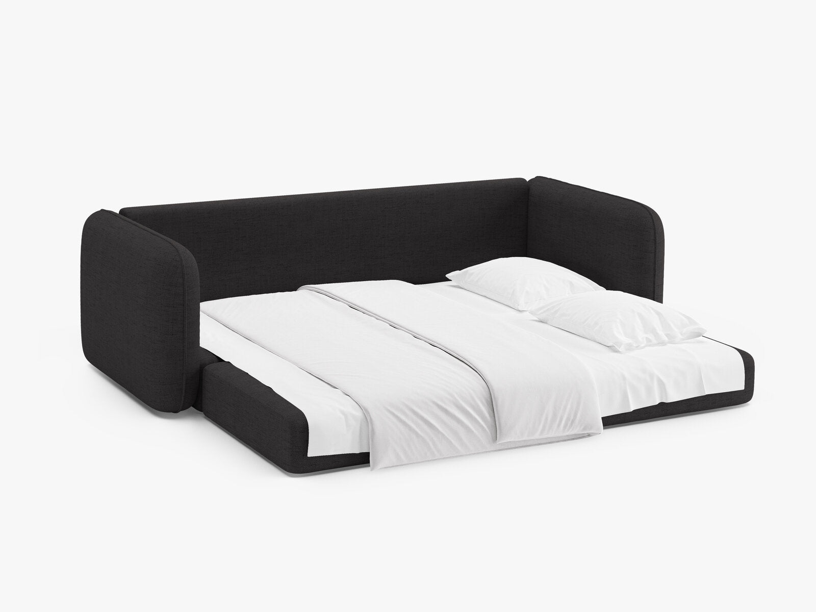 Micadoni Sofa mit Schlaffunktion Dormi 3-Sitzer Strukturierter Stoff Moly Anthrazit