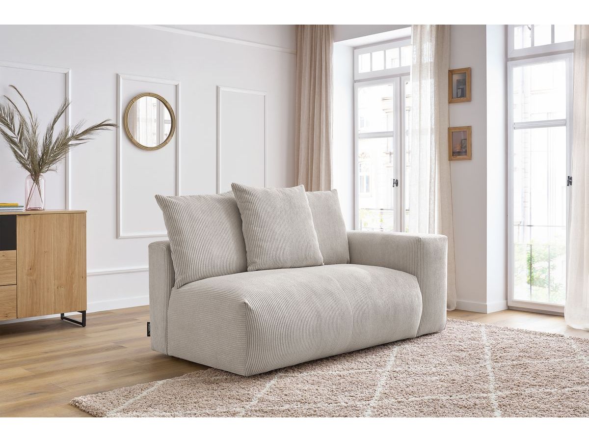 Bobochic Voltaire Sofamodul 2-Sitzer 178 × 100 cm Cordsamt Beige Ecke rechts