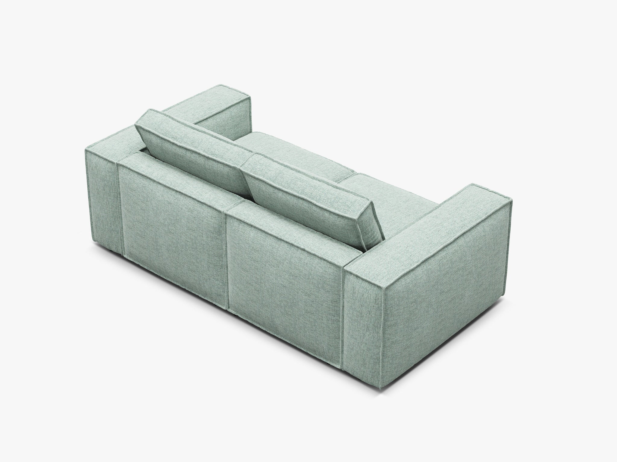 Micadoni modulares Sofa Pola 2-Sitzer Strukturierter Stoff Babel Minze