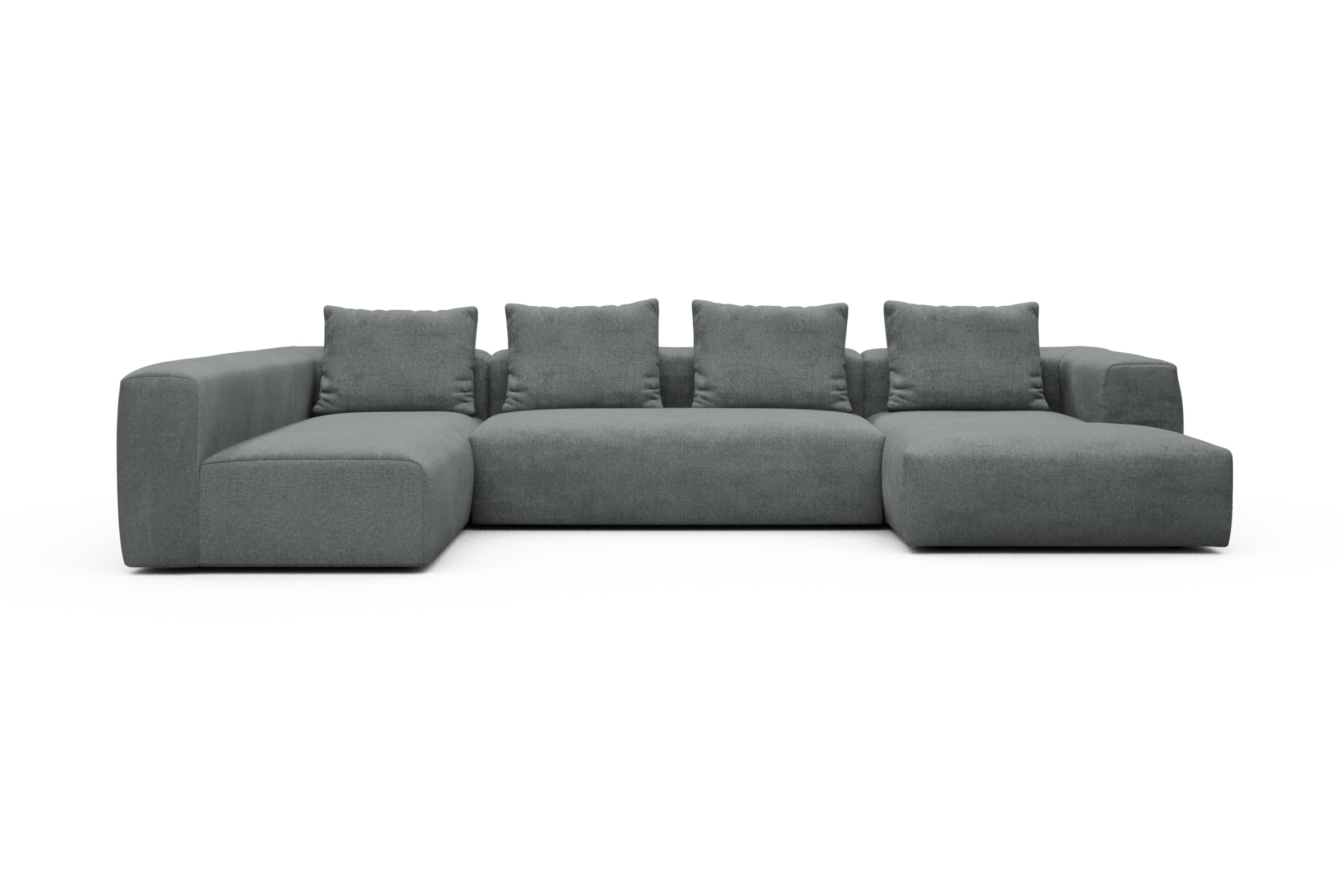 Skandi Home Wohnlandschaft Fred Chaiselongue rechts mit 2-Sitzer und lange Armlehne links Casone-Gravel-Grey moebelfaktor