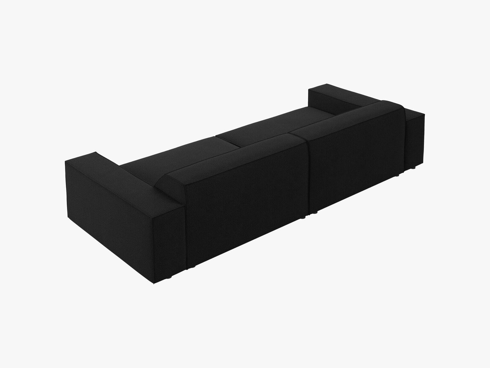 Micadoni Sofa Jodie 4-Sitzer Strukturierter Stoff Megan Schwarz