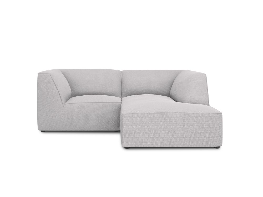 Cosmopolitan Design Ecksofa Siena 3-Sitzer Strukturierter Stoff Ottawa Hellgrau Rechts