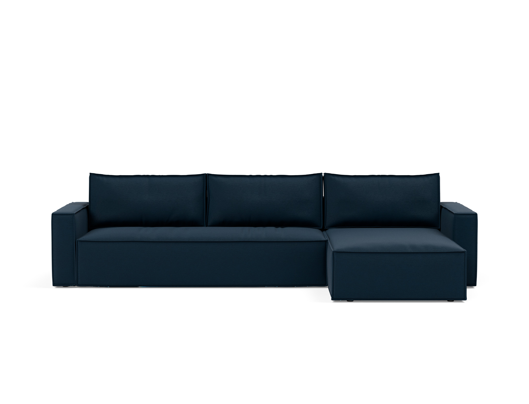 Schlafsofa Newilla mit Chaiselongue Flachgewebe Mixed Dance 528-Blue