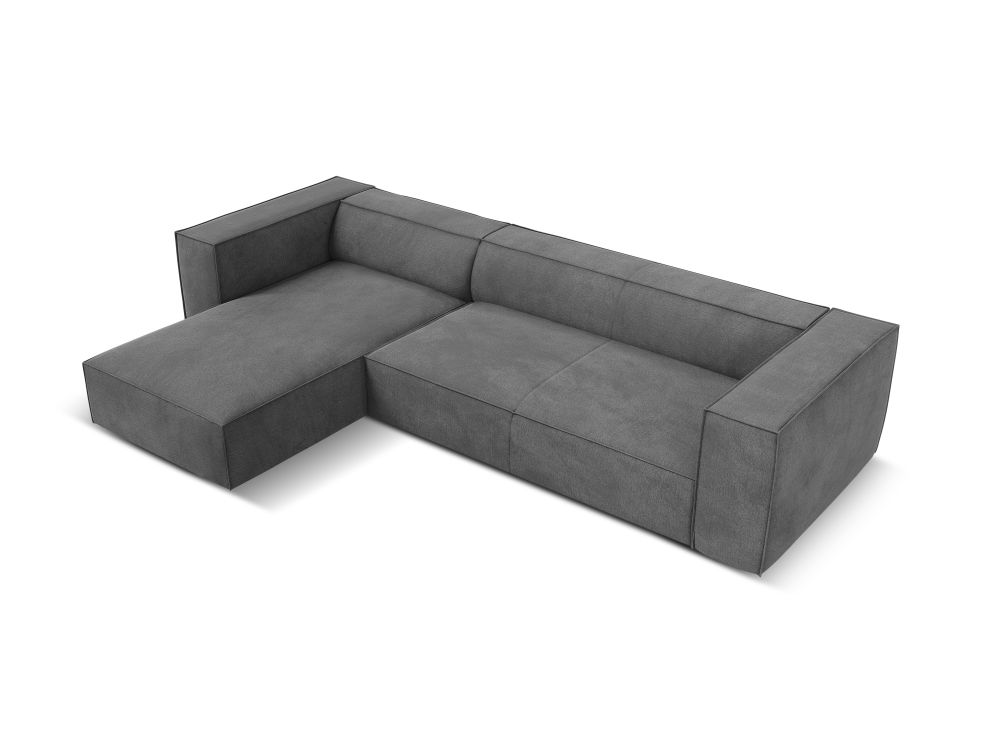 Cosmopolitan Design Ecksofa Turin 5-Sitzer Strukturierter Stoff Rosario Grau Links